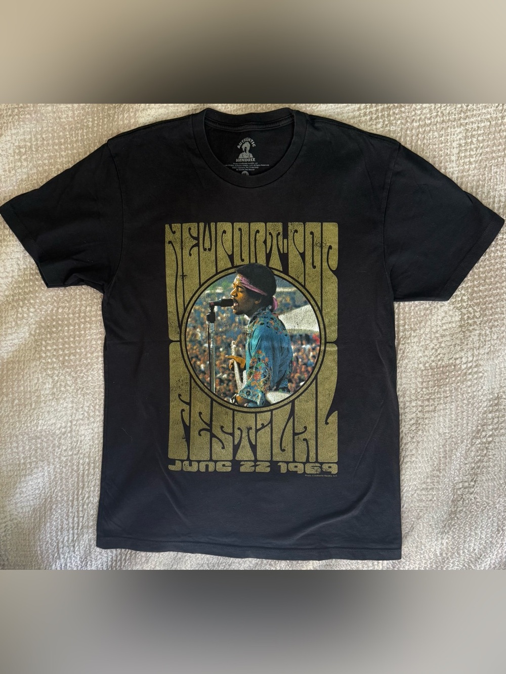 Jimi Hendrix Newport Pop Festival 1969 Men’s M Black Band T-Shirt